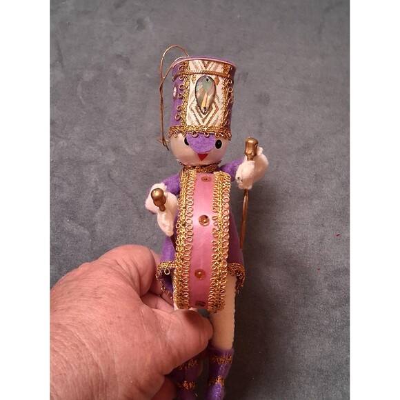 Vintage Large Purple Drum Major Christmas Ornament 7 1/2 Inches - Picture 3 of 4
